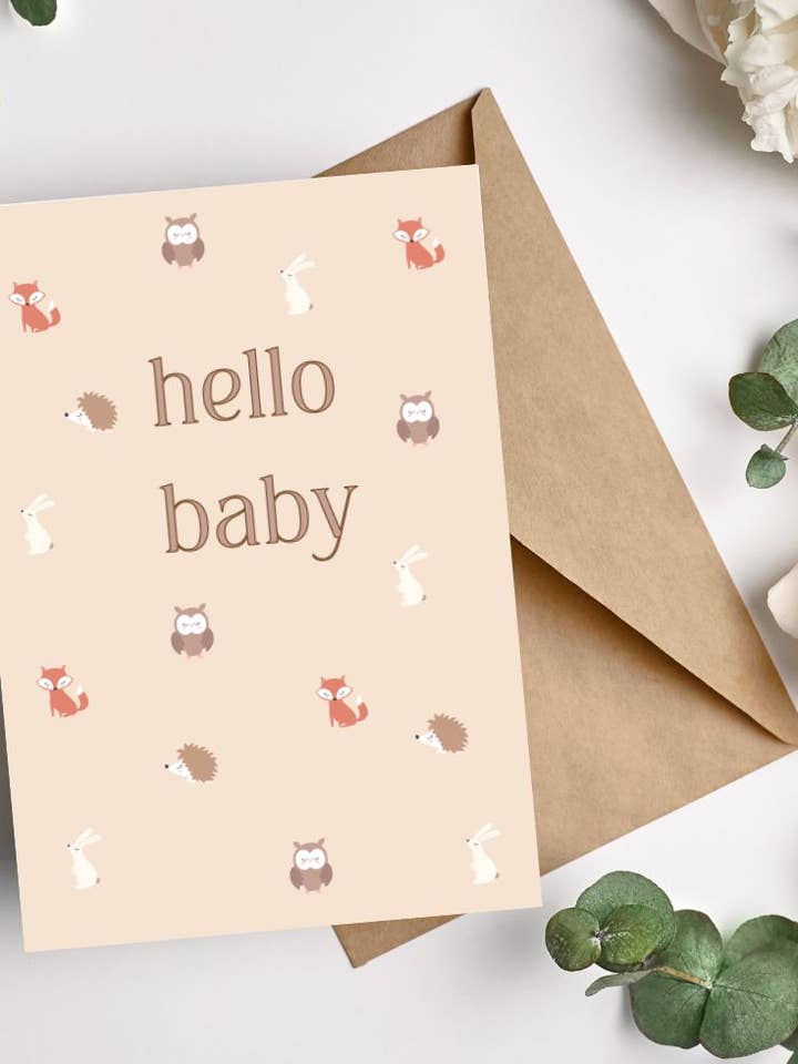 Hello Baby- Forest Creatures for wholesale by To & From Cards