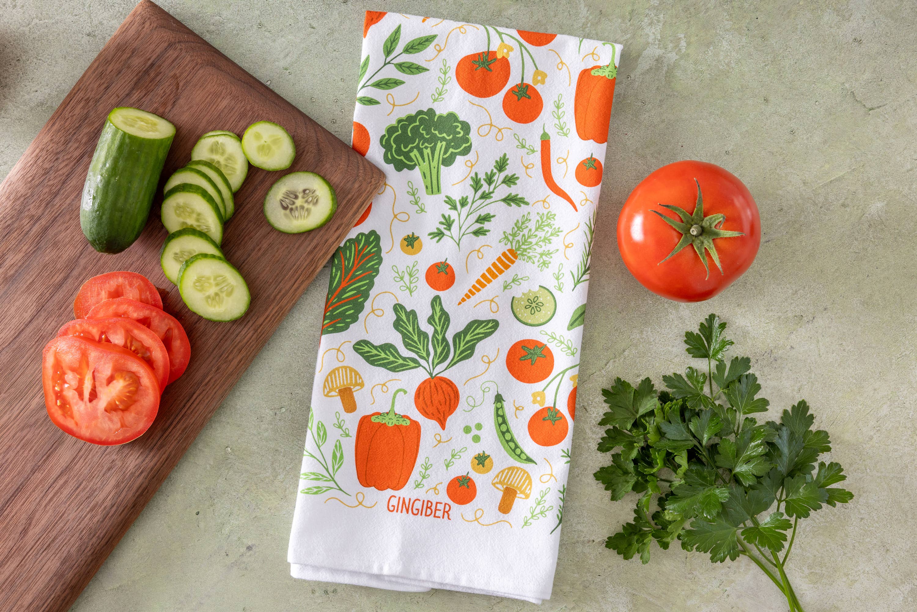 Gingiber - Wholesale Tea Towel - Vegetable Tea Towel - Garden Kitchen4