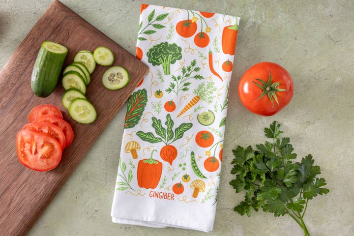 Gingiber - Wholesale Tea Towel - Vegetable Tea Towel - Garden Kitchen4