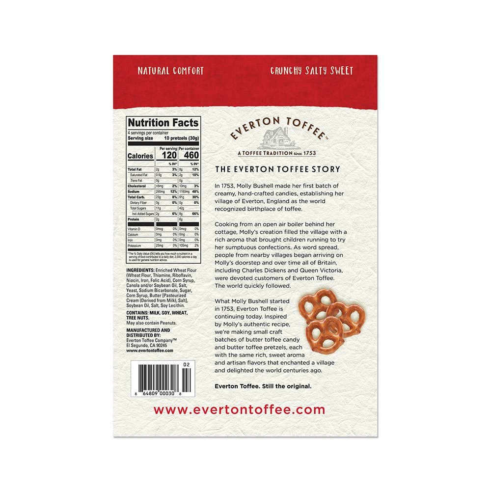 Everton Toffee - Wholesale Pretzels - Butter Toffee Pretzels – Original 4 oz Bag4