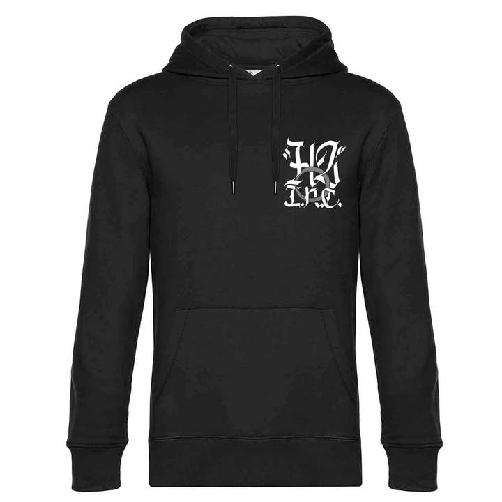 Sudadera negra con capucha UZTZU® x MC H2 I.N.C. LOGO para venta al por mayor de Uztzu