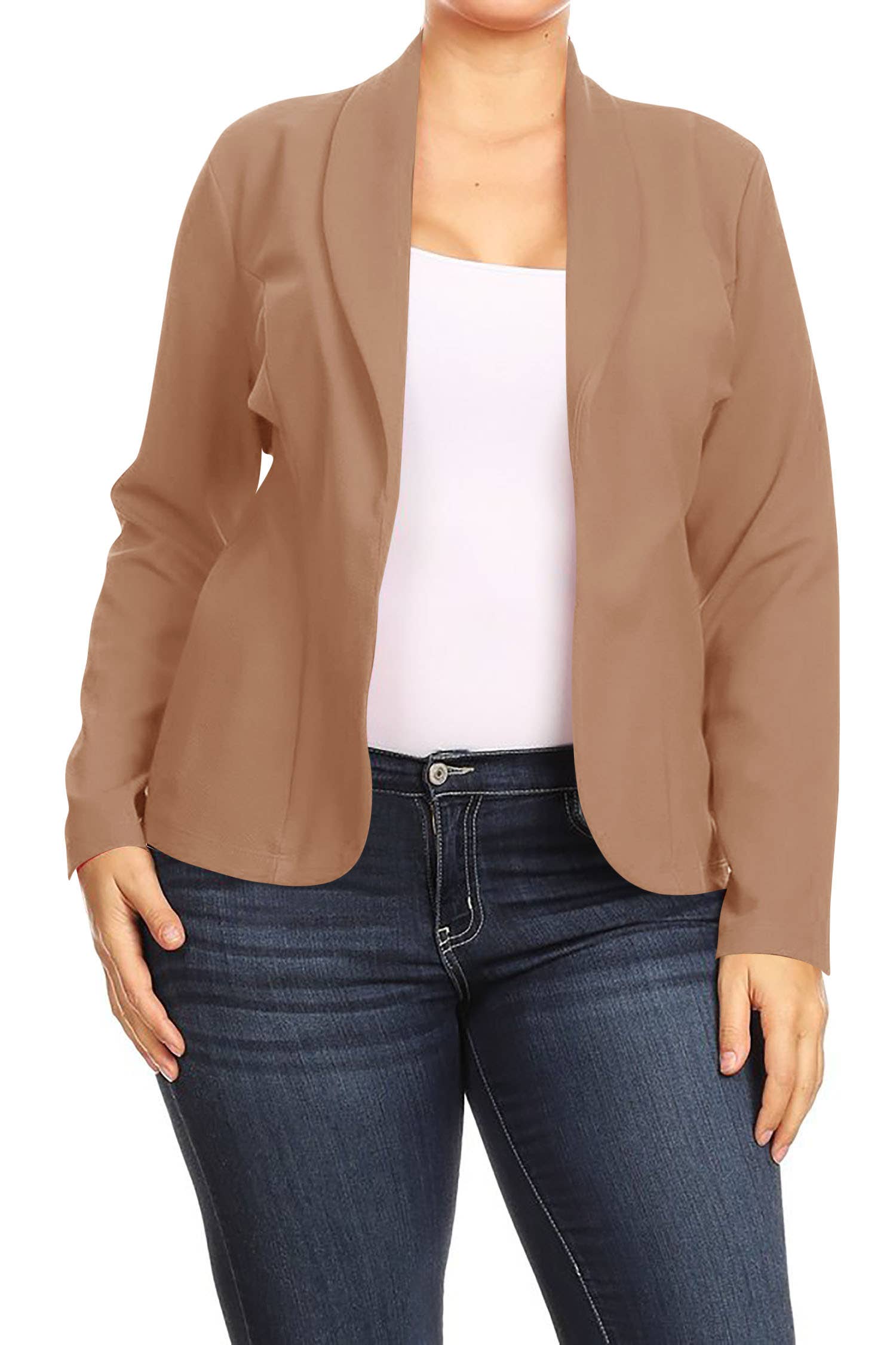 MOA COLLECTION - Wholesale Blazer - Women's - Plus Size Casual Open Front Office Work Wear Blazer Jacket36