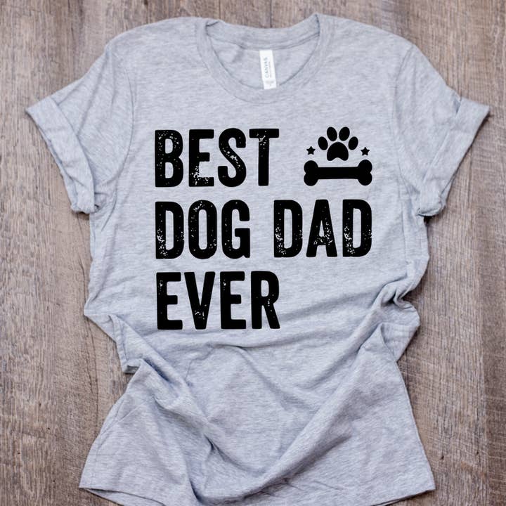Le meilleur chien papa jamais avec un tee-shirt en os pour la vente par FAMS design