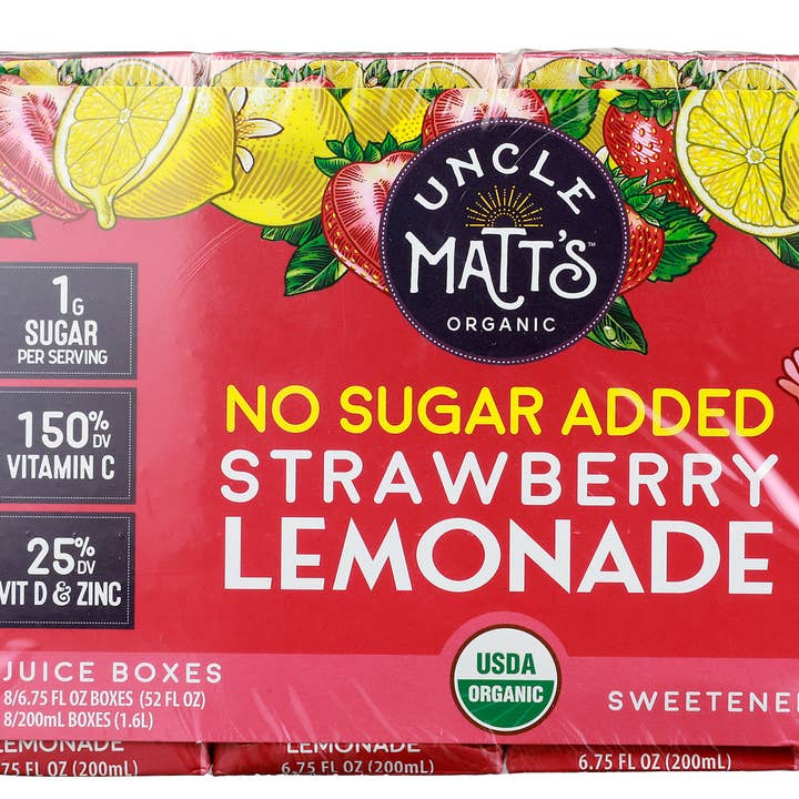 KeHE Distributors, LLC - Wholesale Fruit Juice - Uncle Matt's Organic Strawberry Lemonade Juice Boxes 6.75 FO0