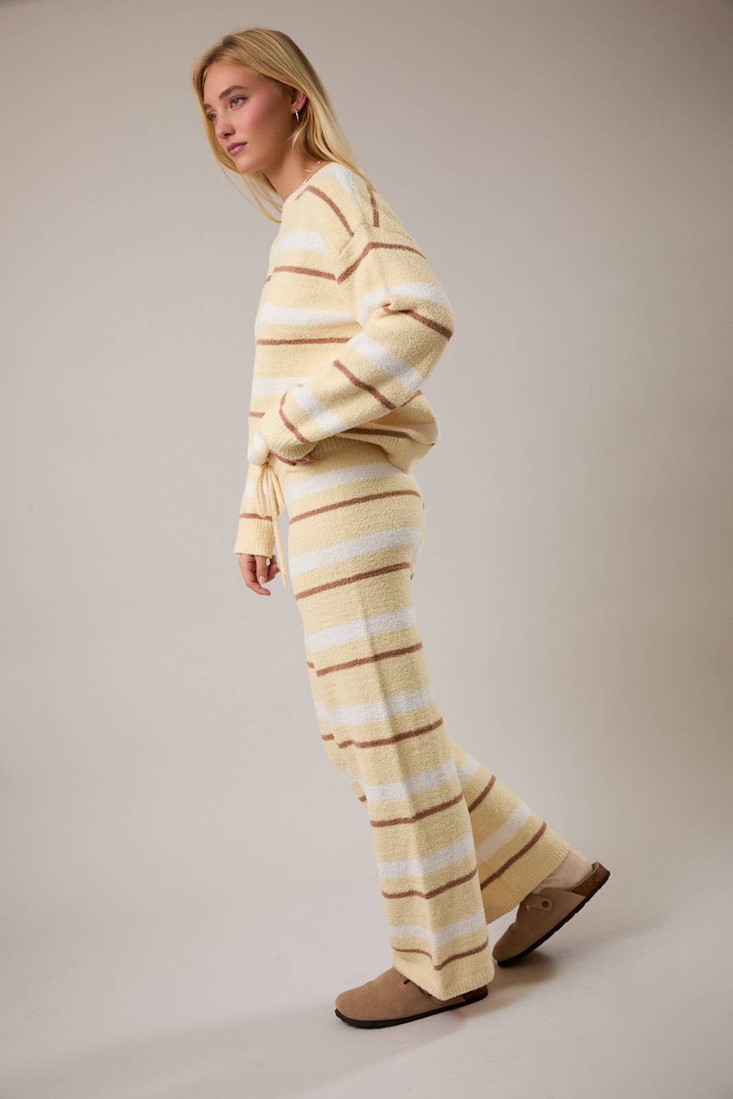 LE LIS - Wholesale Lounge Set - Women's - LONG SLEEVE STRIPE SWEATER TOP WITH WIDE LEG SWEATER PANTS19