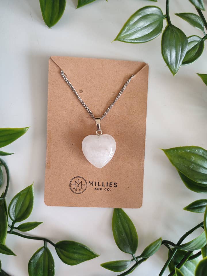 Natural quartz crystal pendant necklace for wholesale by Millies and co.
