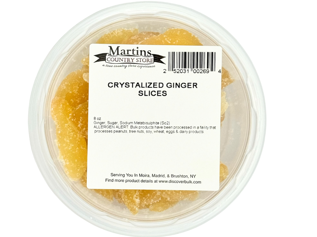 Martin's Country Store LLC - Wholesale Dried/Dehydrated Fruit - CRYSTALIZED GINGER SLICES 8oz3