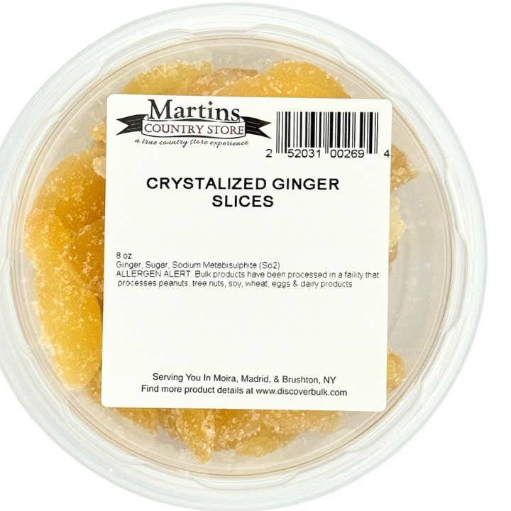Martin's Country Store LLC - Wholesale Dried/Dehydrated Fruit - CRYSTALIZED GINGER SLICES 8oz3