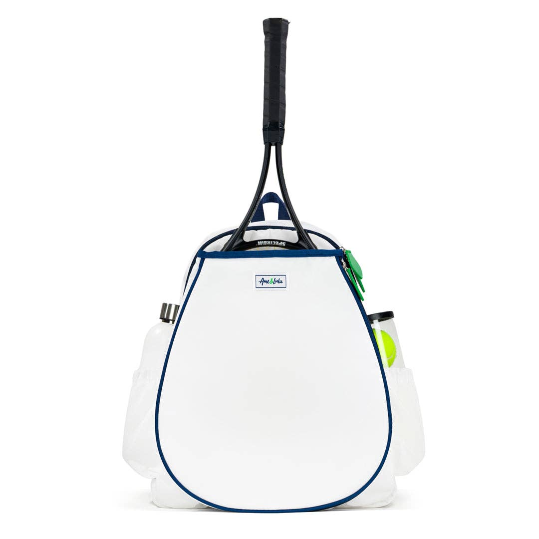 White Navy Green Game On Tennis Backpack for wholesale on Faire0