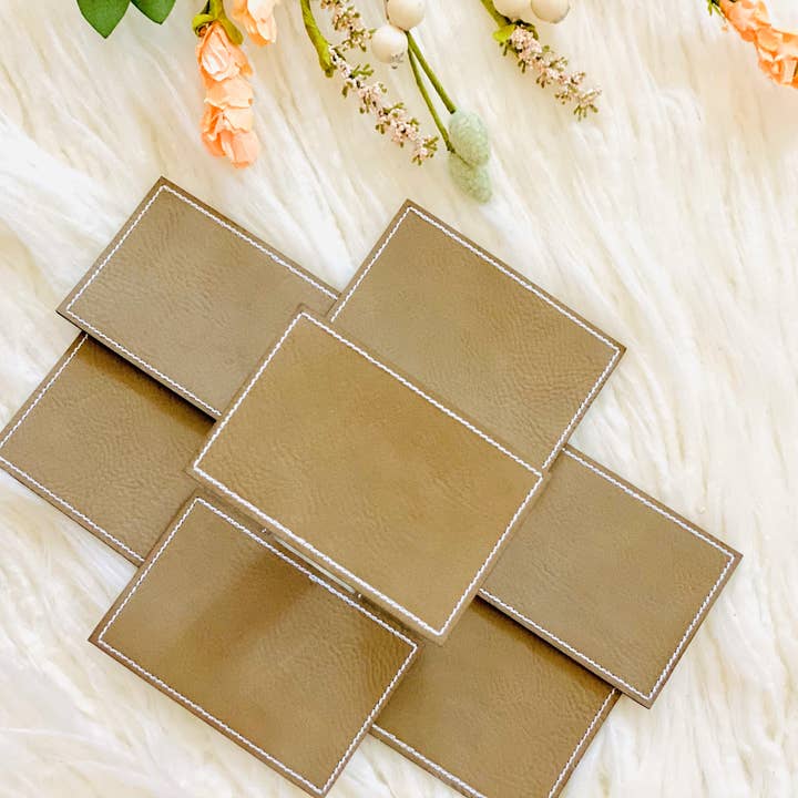 R & R Stitched - Wholesale Patch - Blank rectangle leather embroidered hat patch4