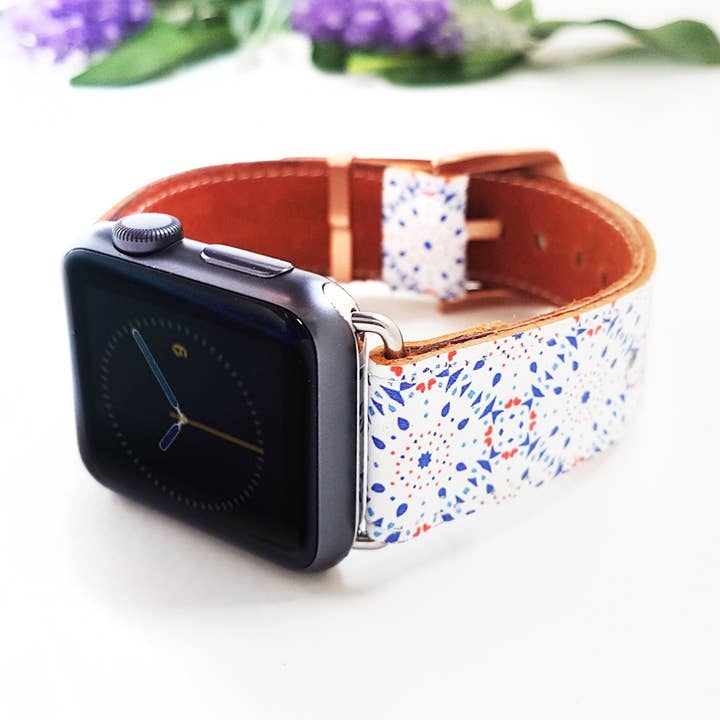 Cinturino in pelle per Apple Watch stile mosaico per la vendita all'ingrosso da parte di Inky Goat