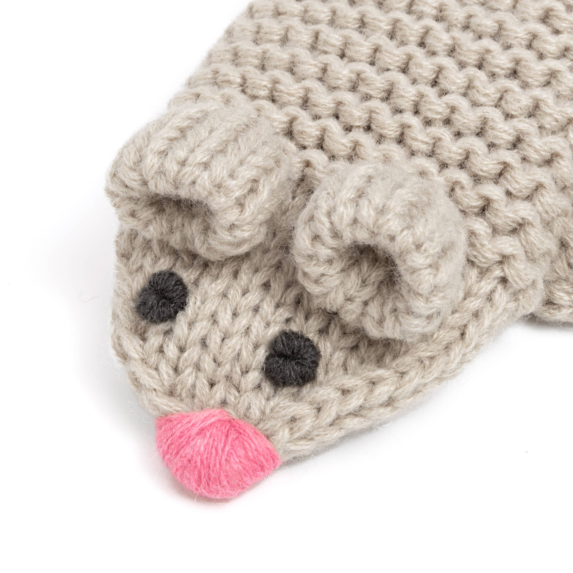 Peppercorn Kids - Wholesale Mittens - Kids - Knitted Mouse Mittens- Toddler / Little Kids - Oat Beige2