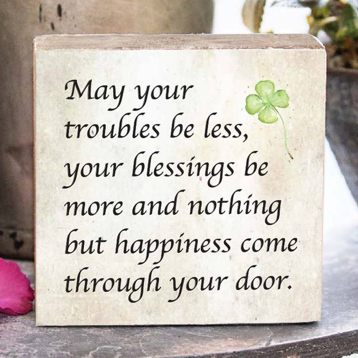 Blessings Bloc en bois décoratif pour la vente par Rustic Marlin