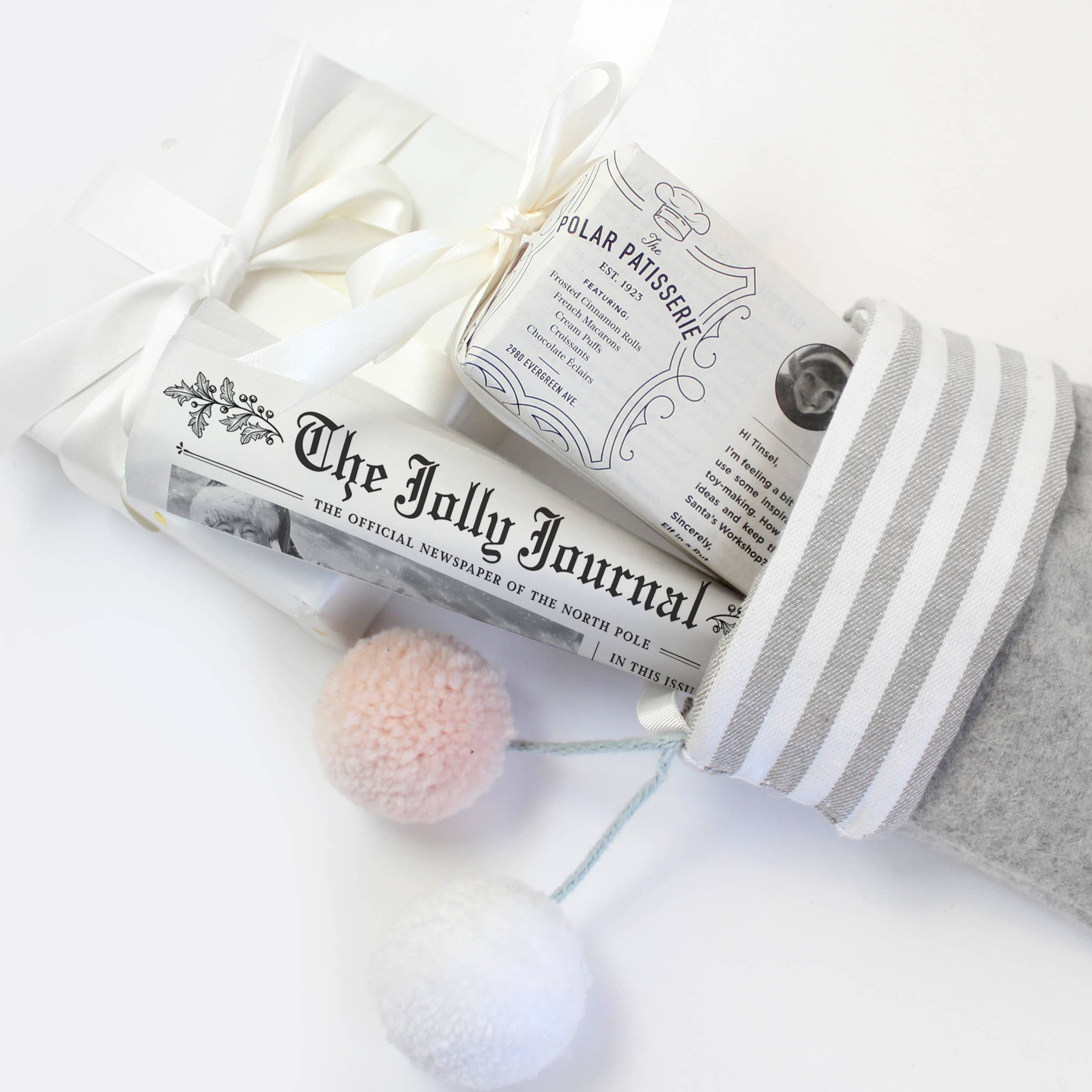 Inklings Paperie - Wholesale Flat Wrap - 4pk Christmas Newspaper Gift Wrap Sheets - The Jolly Journal8