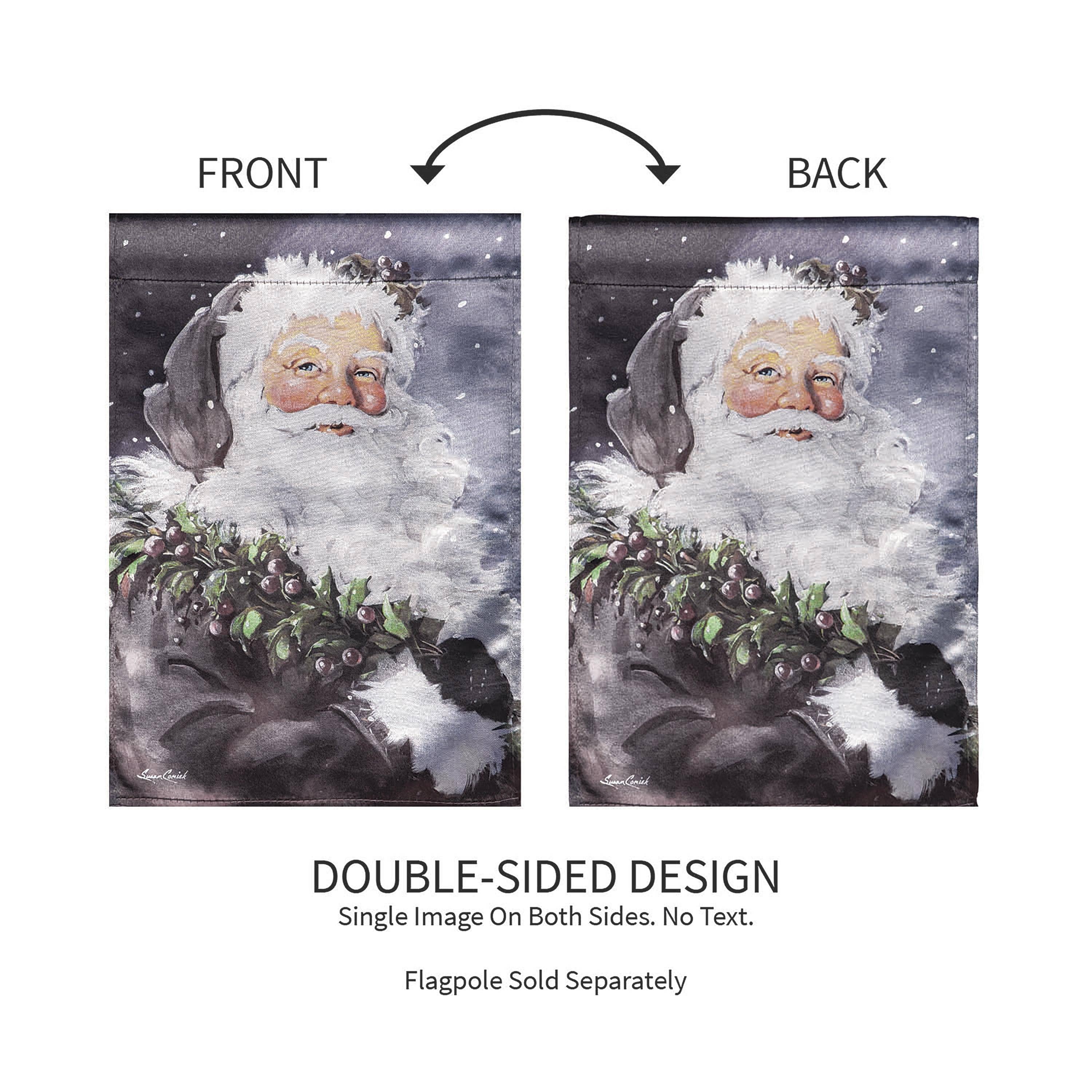Evergreen Enterprises - Wholesale Flag - Santa in the Winter Lustre Garden Flag1