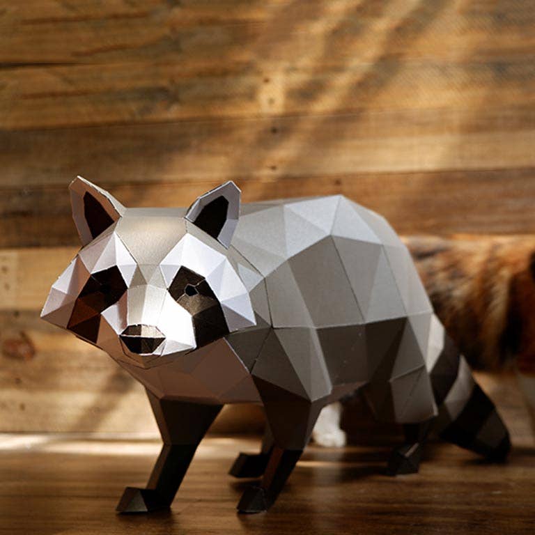 PAPERCRAFT WORLD – Kit de artesanato DIY por atacado – Raccoon Modelo 3D PaperCraft Origami5