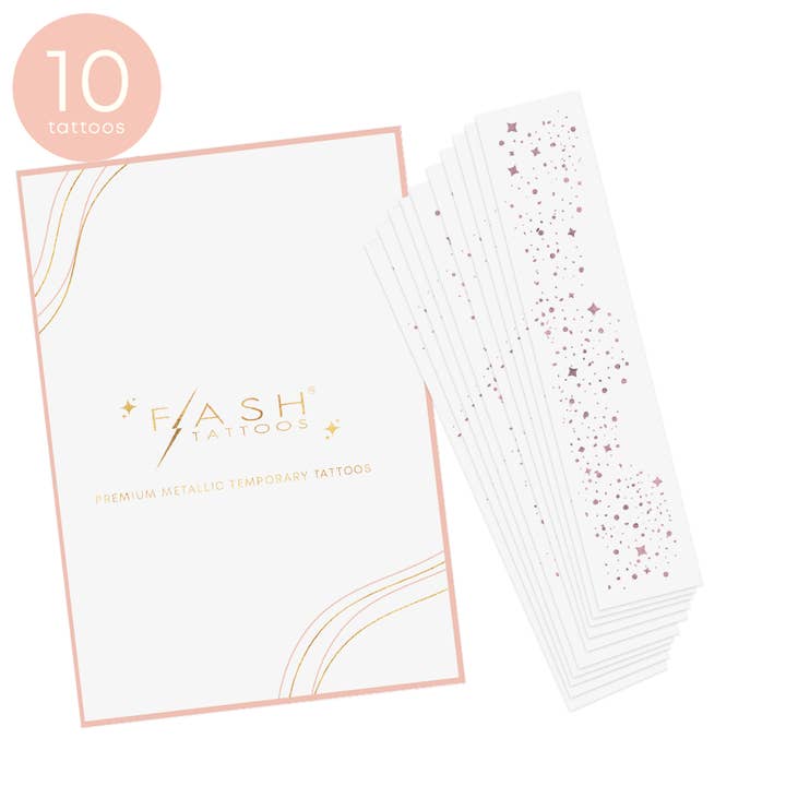 Flash Tattoos - Wholesale Temporary Tattoo - GALACTIC PINK FACE FRECKLES metallic temporary tattoos