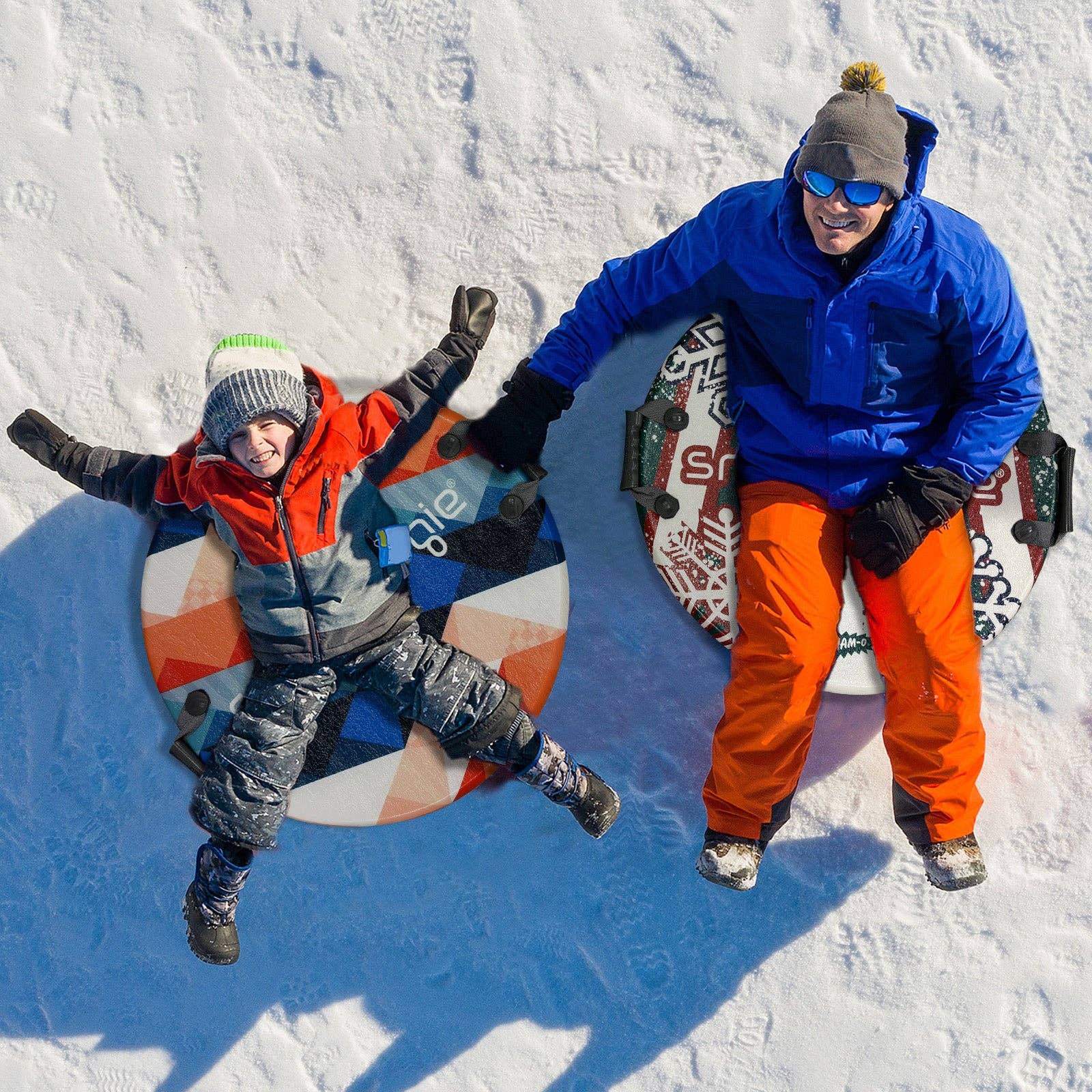 Sixale - Wholesale Sporting Accessories - Wham-O Snowboogie Snow Sled - 26" Single Rider Winter Air Disc Sled (Orange/Red)3