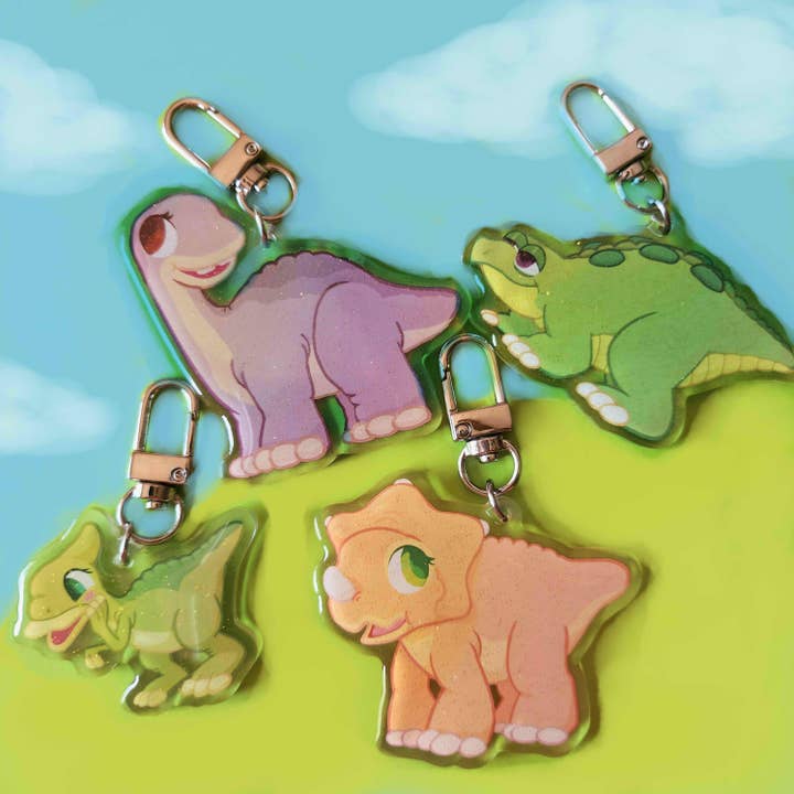 Dizzy Leopard Shop – Engroshandel Nøglering - Børn – Tegneserie Dinosaur Nøgleringe