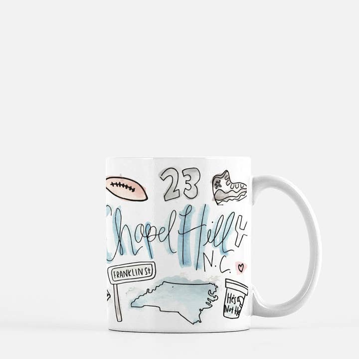 Chapel Hill, North Carolina Aquarell-Tasse aus Keramik, 11 oz für den Großhandel von Signet Sealed