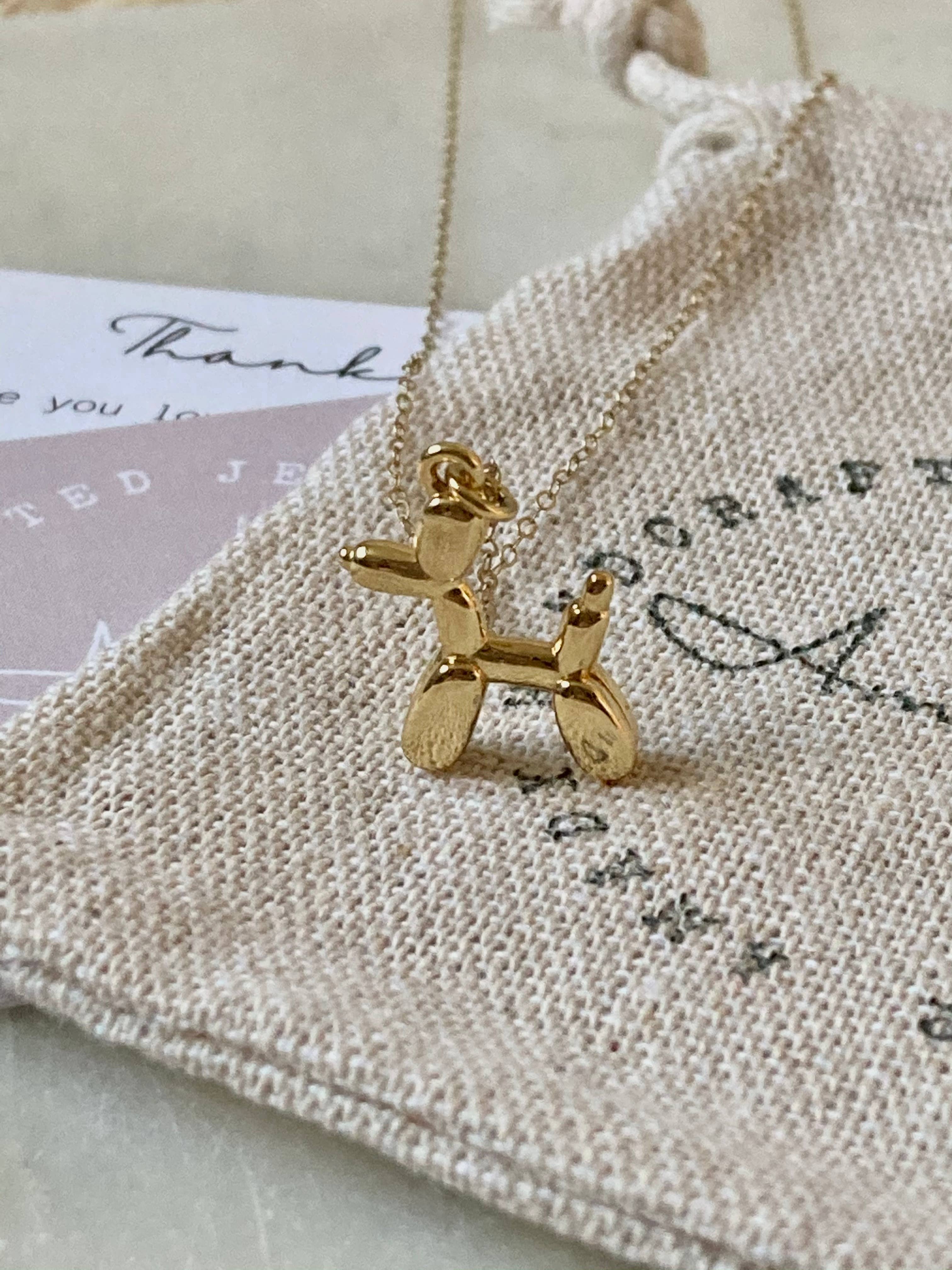 Amady Jewelry – Großhandel Kette mit Anhänger/Charm – Hundehalskette in Ballongold, Welpenballon-Halskette, kleiner Hund9