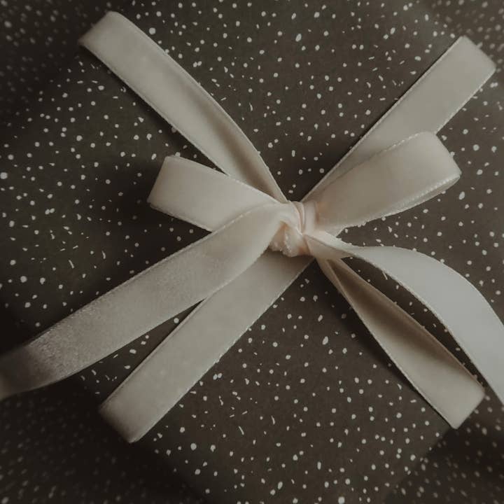MyDesignPictures - Wholesale Ribbon - Gift Wrapping - Velvet ribbon PURE WHITE length 2,5m/width 16mm