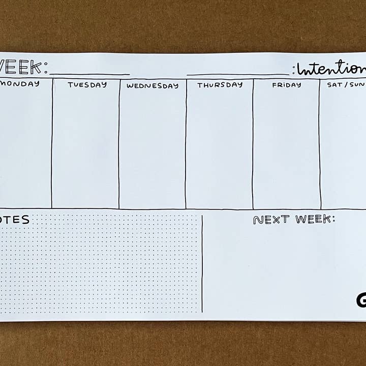 Uge på et View Notepad for engroshandel hos Good Letters Design