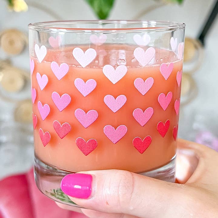 Hart and Flora Shop - Wholesale Cocktail/Liquor Glass - 11oz Red Hearts Cocktail Glass0
