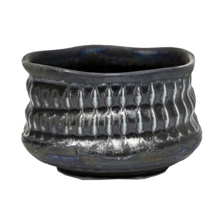 Minoware Silver Metallic Mini Matcha Bowl 7oz 2.95"D x 2.15"H JP (1/96) for wholesale by Urban Tokyo