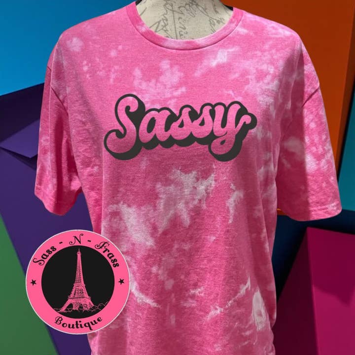 sassy bleached t shirt for wholesale by Sass N Frass