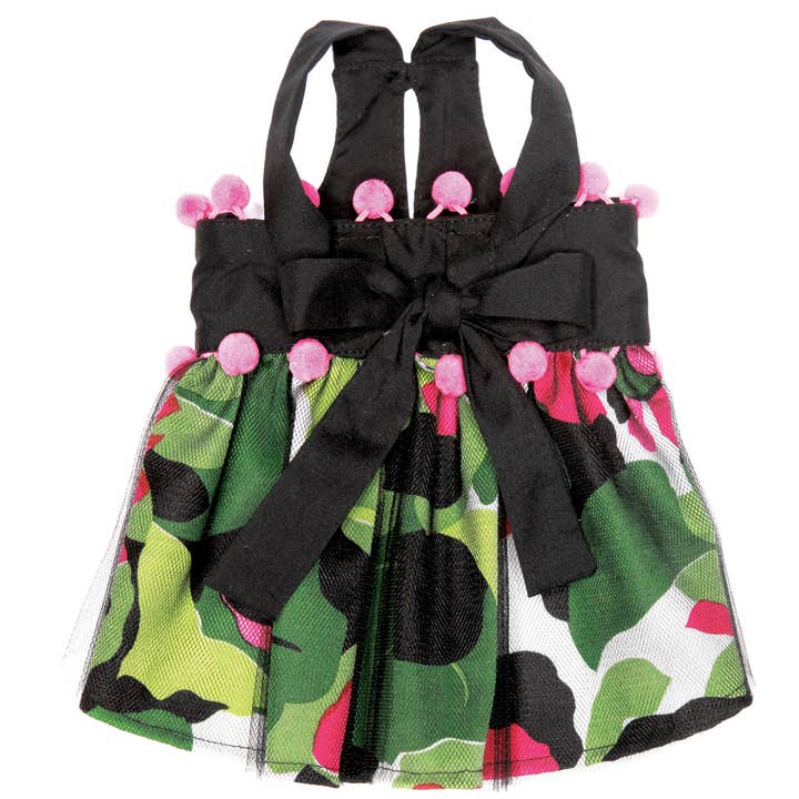 The Sasha Robe harnais pour chien Motif floral avec pompons pour la vente par Dog in the Closet