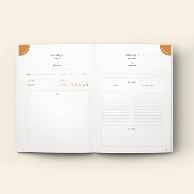 Papier - Wholesale Journal/Diary - Guided Travel Journal, A5 Hardcover - Follow The Sun2