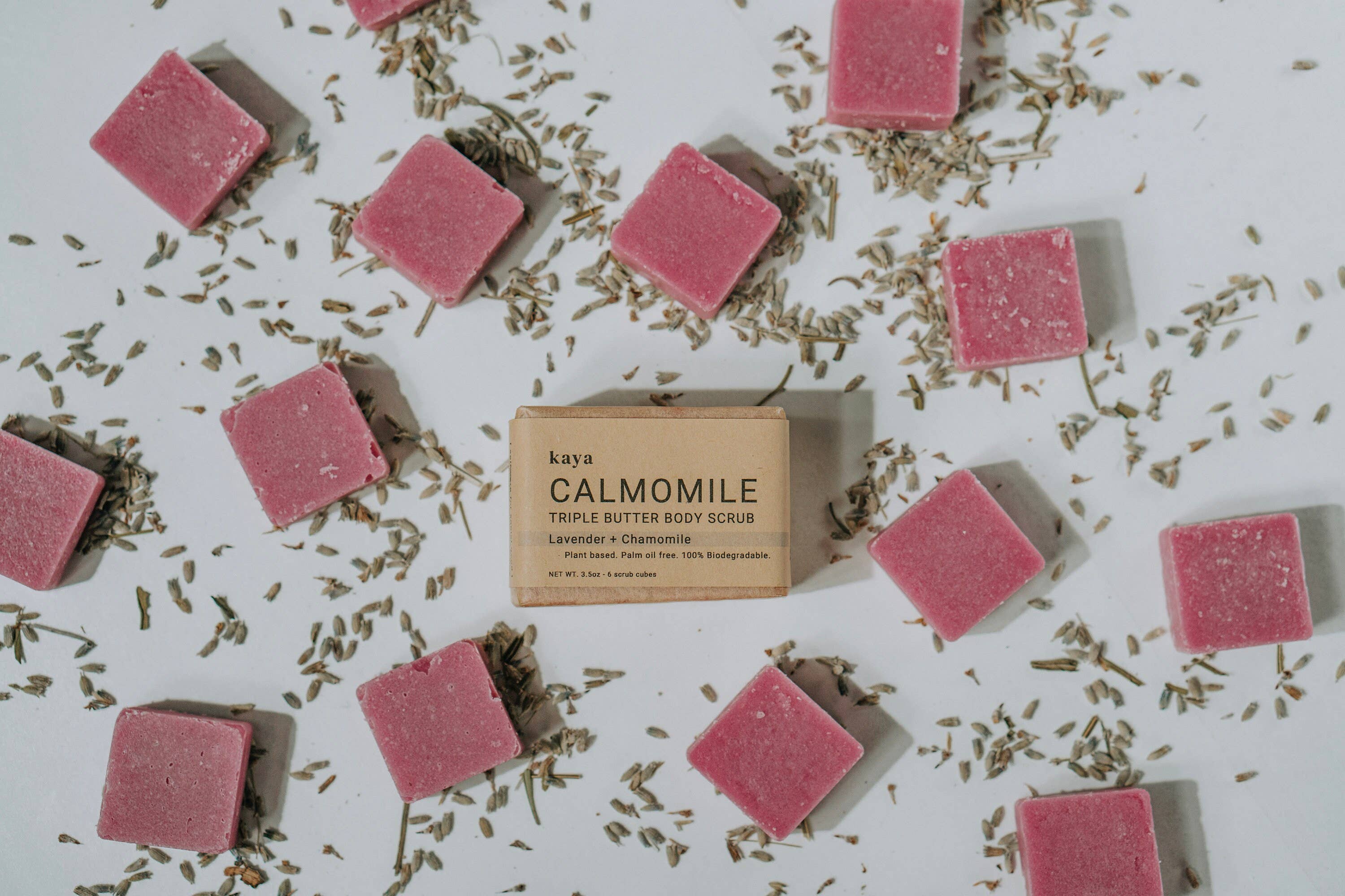 Kaya Selfcare - Wholesale Body Scrub/Exfoliant - Lavender Chamomile Vegan Sugar Scrub Cubes - Refillable4