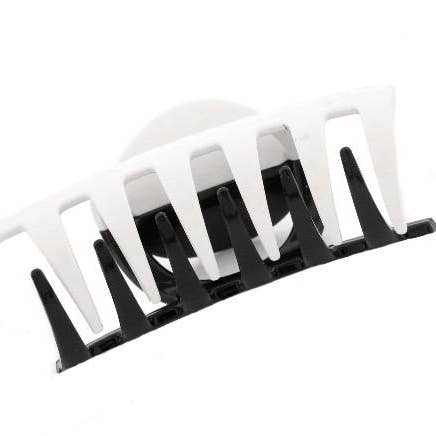 Black & White Combination Large Tube Hair Claw 1135 for wholesale by CARAVAN J NAHON IMPORT