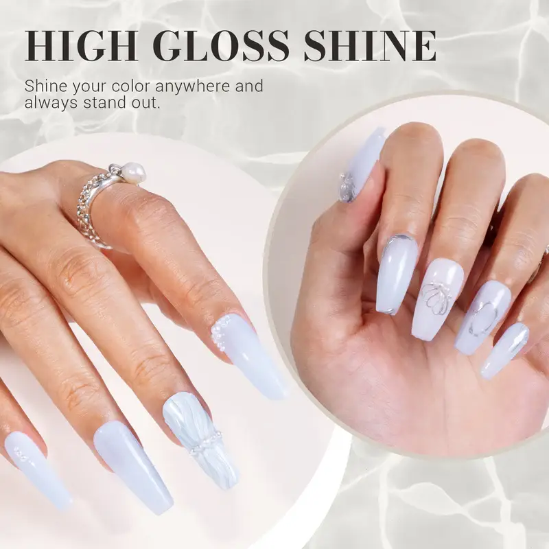 MELODYSUSIE – wholesale Nail polish – Jeweliver Jelly Gel Nail Polish - Light Blue JM012
