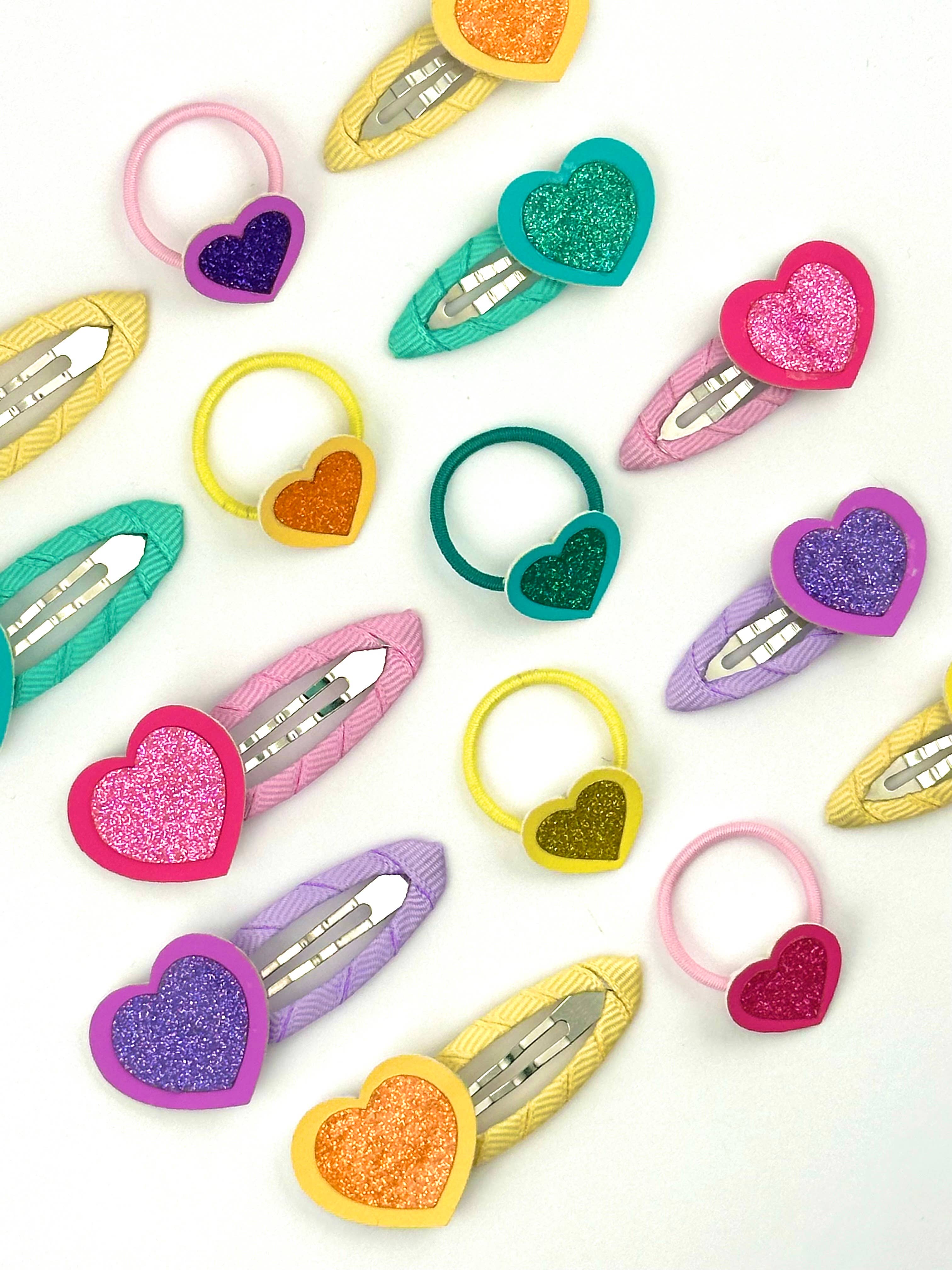Bluebell Petite - Wholesale Hair Tie - Kids - Heart Glitter Hair Ties8