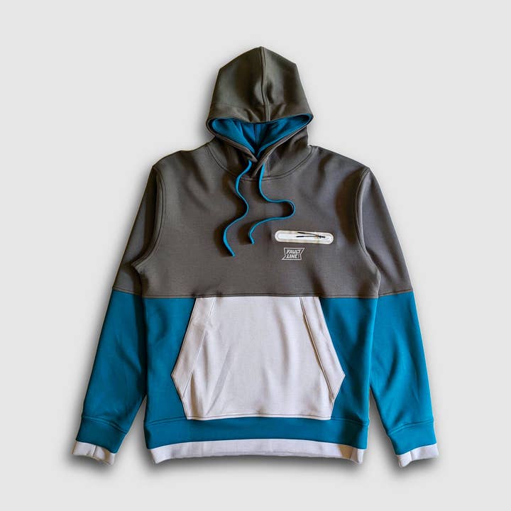 Cloud 9 Tech Hoodie - Graphite/Teal for wholesale by FaultLine395