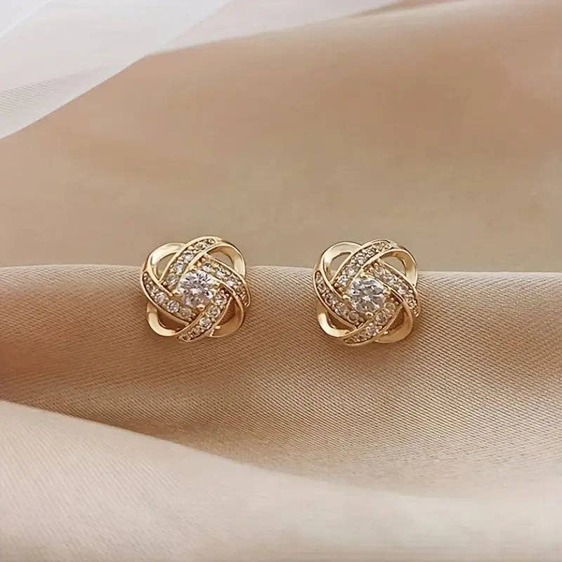 Huis Van Merken - Wholesale Stud/Post Earrings - Leaf Stud Earrings - Stainless Steel Crystal Jewelry1