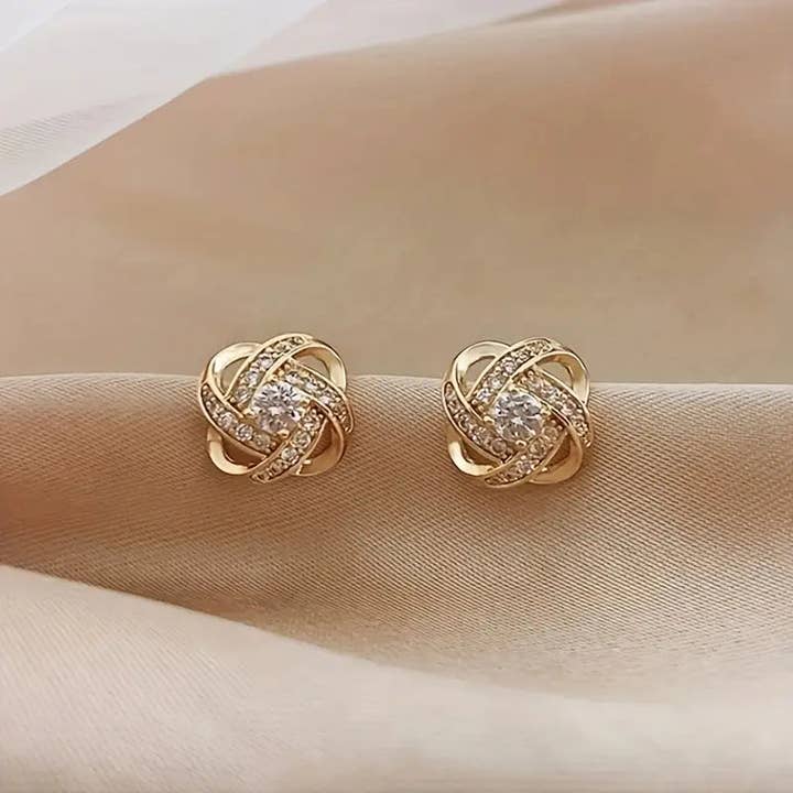 Huis Van Merken - Wholesale Stud/Post Earrings - Leaf Stud Earrings - Stainless Steel Crystal Jewelry1