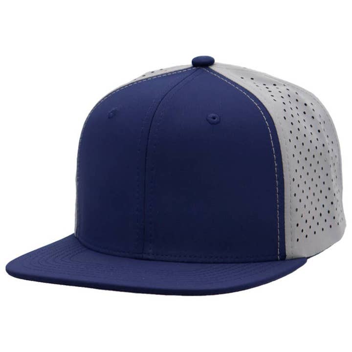 Cap Zone - Wholesale Flat Brim Cap - Men's - Two Tone Six Panel Flat Bill Perforated Snapback18