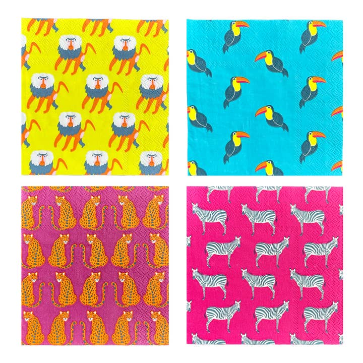 Jungle Animals Cocktail Napkins for wholesale by Jollity & Co. + Daydream Society