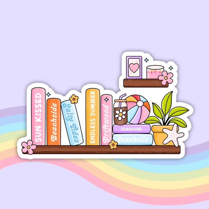 Summer Book Shelf Vinyl Sticker – Summer Book Lover for wholesale by Indie Heart Studio