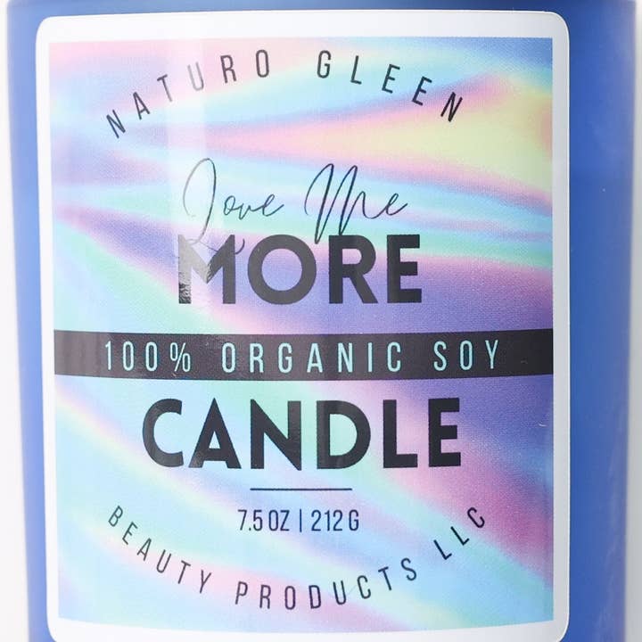 Bougie au soja 100 % biologique - Love Me More pour la vente par Naturo Gleen Beauty Products
