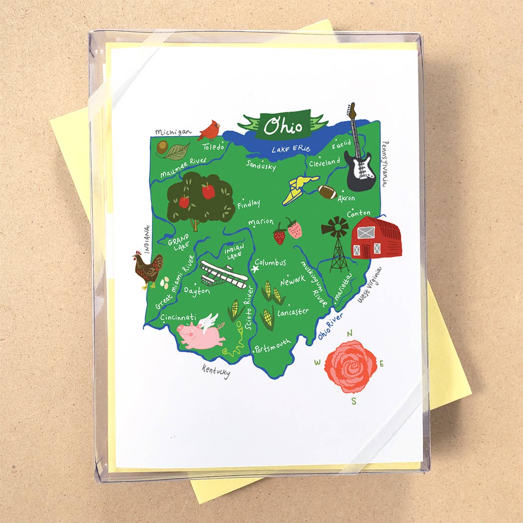 Allport Editions - Wholesale Briefpapier/indexkaartenset - Hallo USA Boxed Card-serie - ALLE 50 STATEN HIER!36