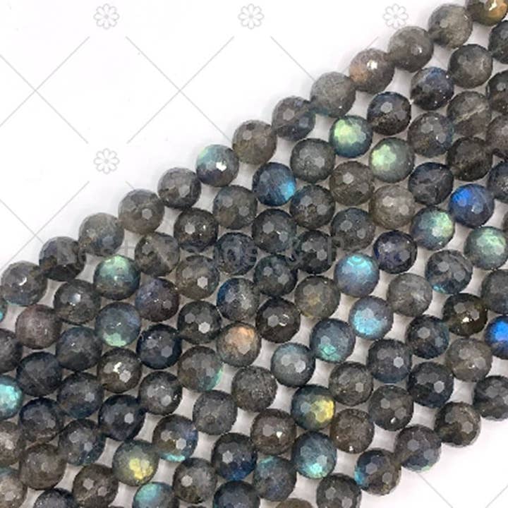 BestBeads&Beyond - Wholesale Beads - Top Quality Genuine Labradorite Round Faceted Beads, 8mm/10mm Natural Labradorite Beads, 15.5'' Full Strand, Sku#U1248