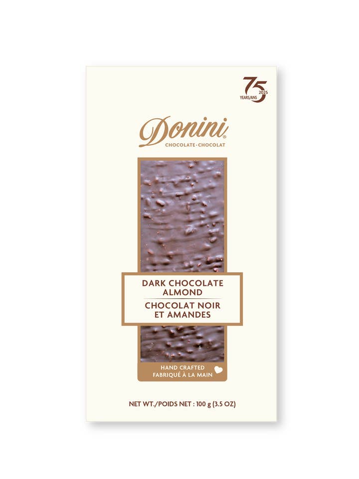 Donini Dark Chocolate Almond Bark Bar for wholesale by Saxon/Donini Chocolates