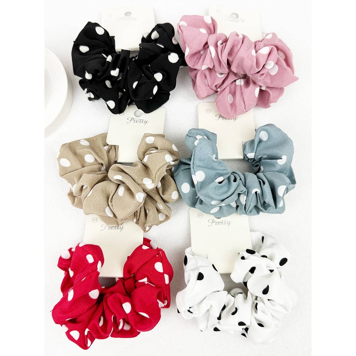 MIX COLOR Polkadot Scrunchies for wholesale on Faire2