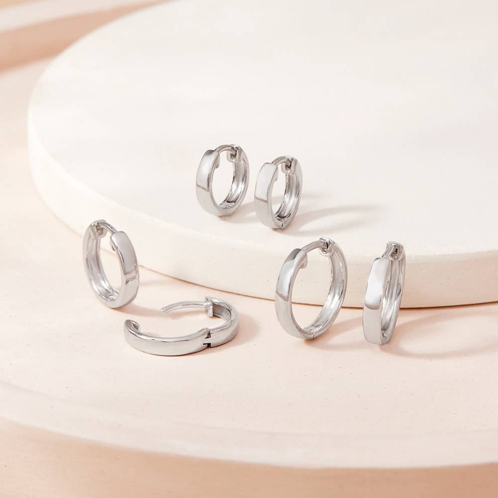 In Season Jewelry – wholesale Huggie earrings – Classic Hoop Baby / Girls Earrings 7-11mm - Sterling Silver9