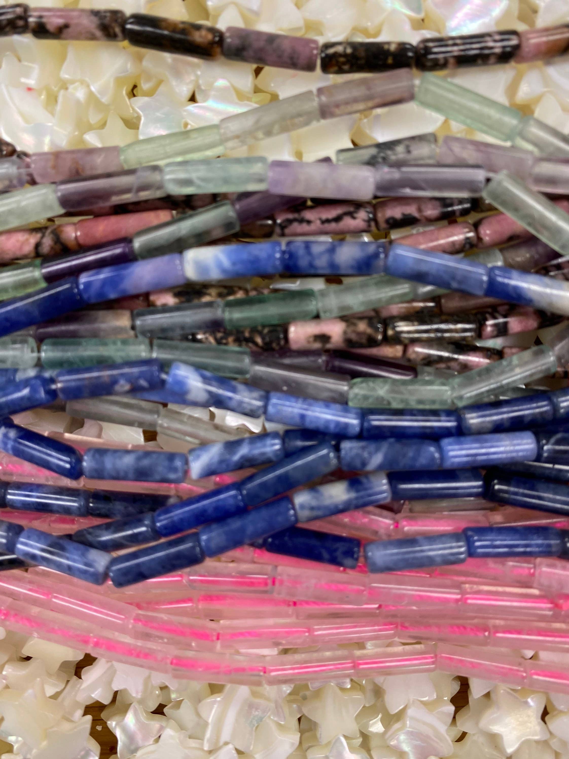 The Bead Bazaar - Wholesale Beads - Crystal Healing Gemstone Tube Beads Strand, Chakra Natural Gemstone Tube Beads, Accent Stone Beads, Healing Stone Accent Beads, Long Beads0