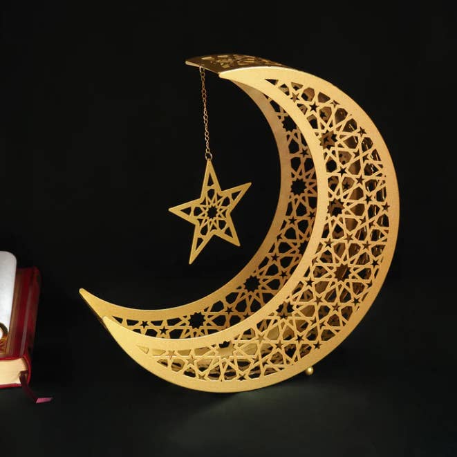 benjashop - Wholesale Kaarsenhouder - Set van 2 metalen Ramadanmaansikkels1